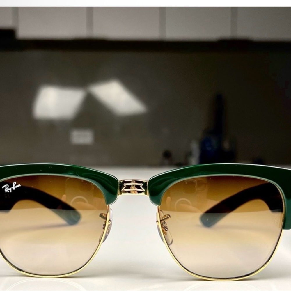 Ray Ban green Club Master Sunglasses see picks with case NWOT unisex